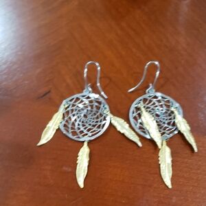 Dreamcatcher Silver and Gold Earrings